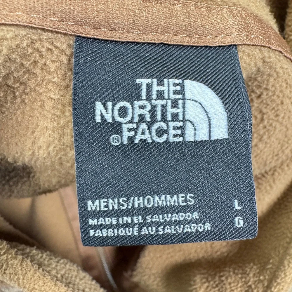 The North Face Mens L Brown Fleece Quarter Zip Pullover Mock Neck Outdoor